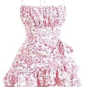 pink and white dress